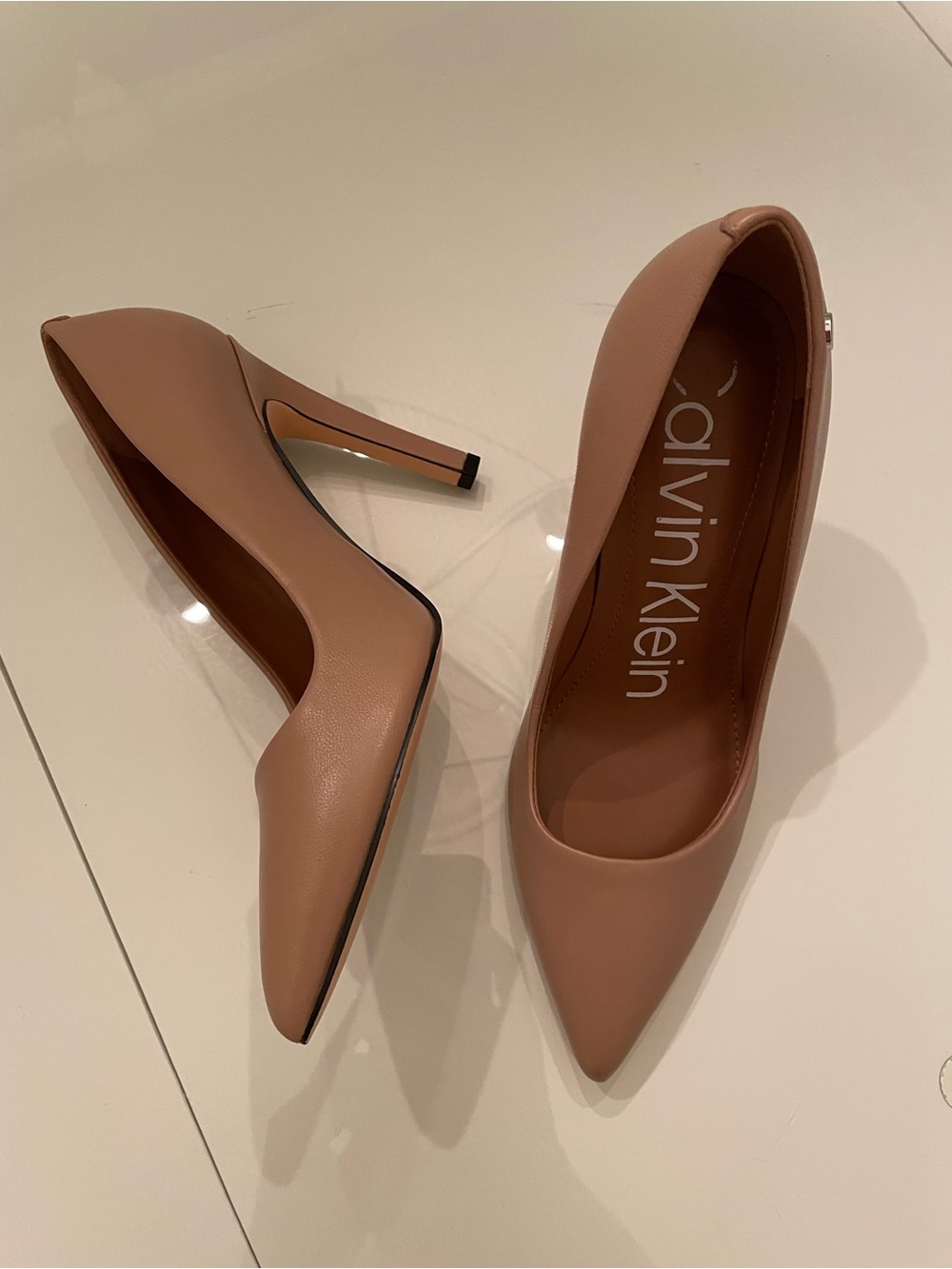 Calvin Klein Blush Pointed Toe Stiletto Pumps